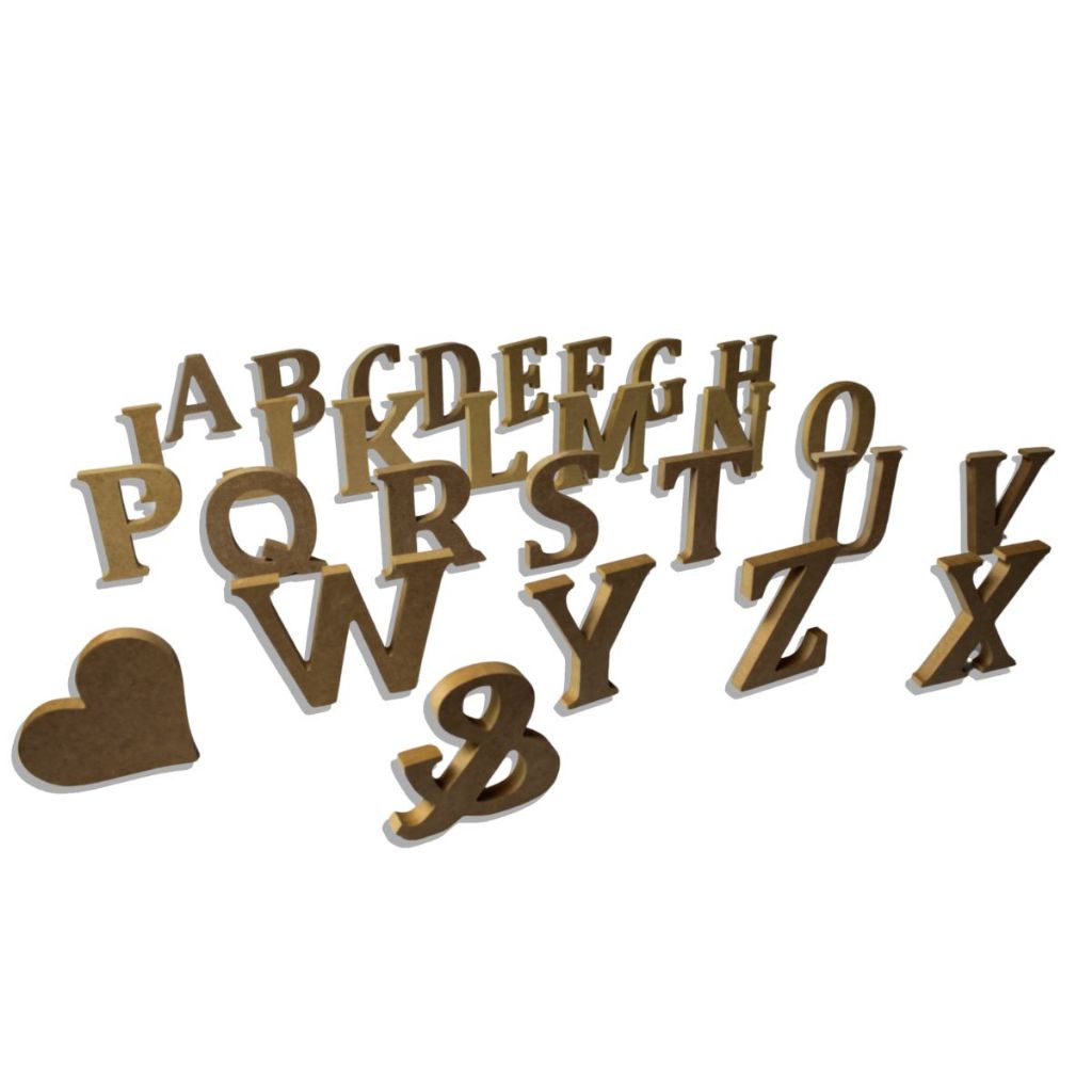 kit De 12 Letras Con Números Alfabeto Y/O Símbolos MDF 12 CM De Altura ...