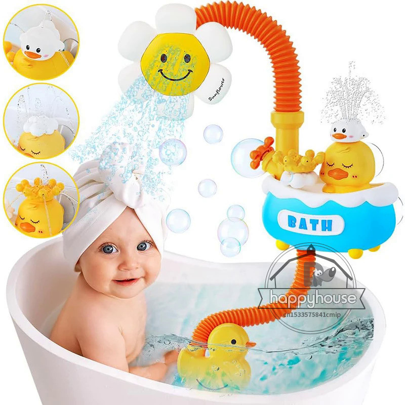 Juguetes de baño eléctricos para bebés para niños, juguetes de baño con rociador de agua con