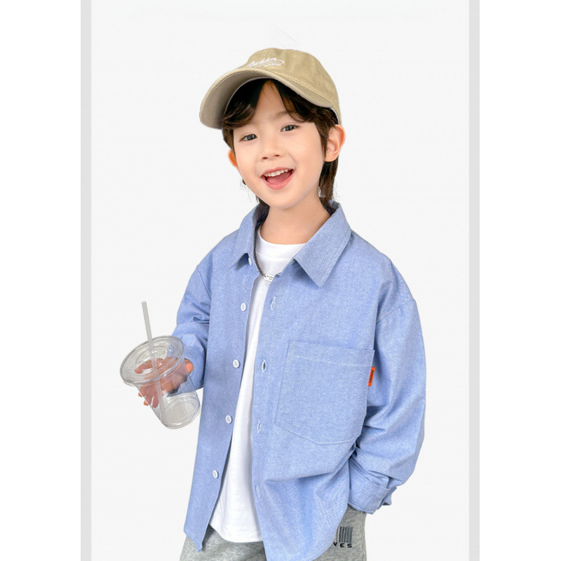 Otoño De Los Niños Nueva Camisa De Manga Larga De Algodón Puro De - Main Image