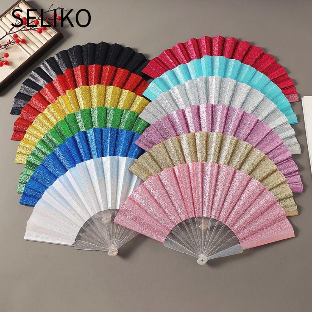 Tela Semiko Mano Ventilador , Plástico Elegante Plegable Vintage ...