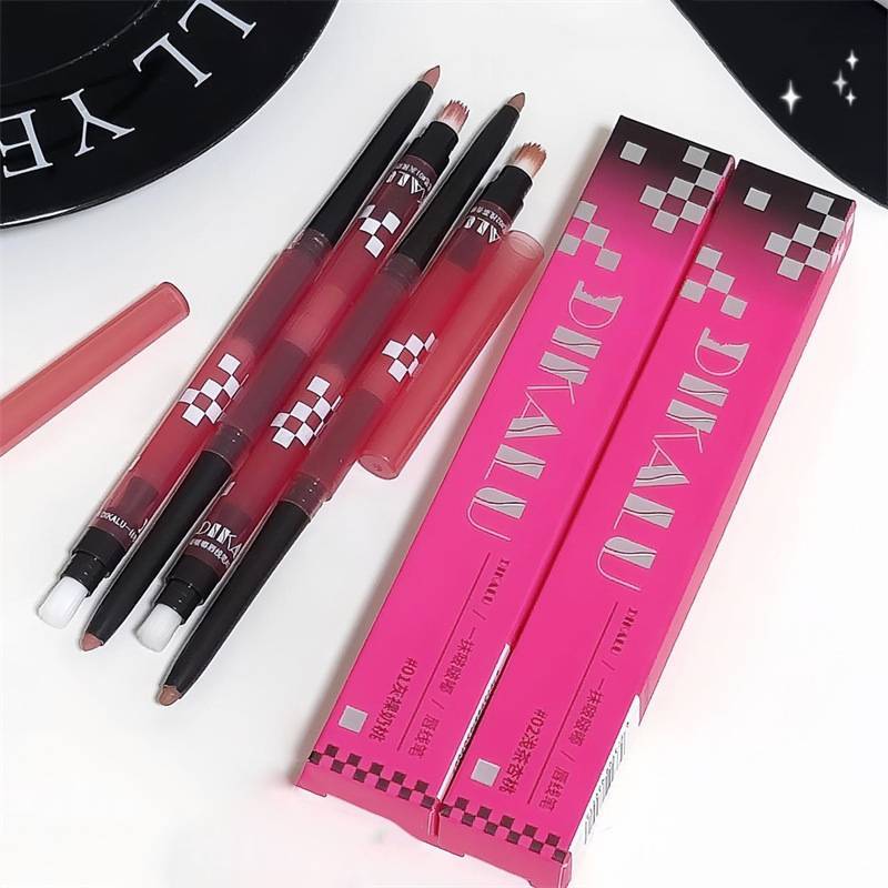 Lápiz Delineador De Labios Mate DU DIKALU Con Pincel , Doble Cabezal ...