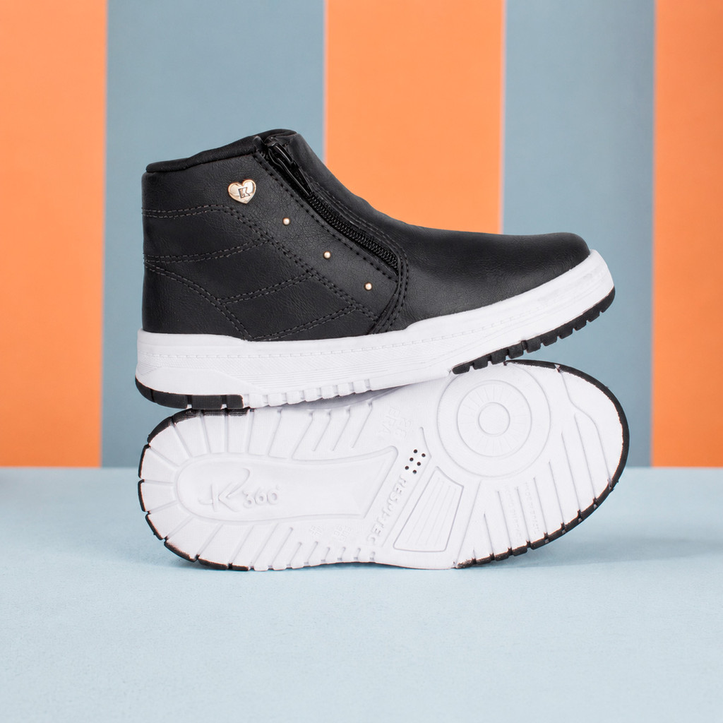 Zapatillas Deportivas Negras De Caña Alta Con Cremallera Para Niñas ...