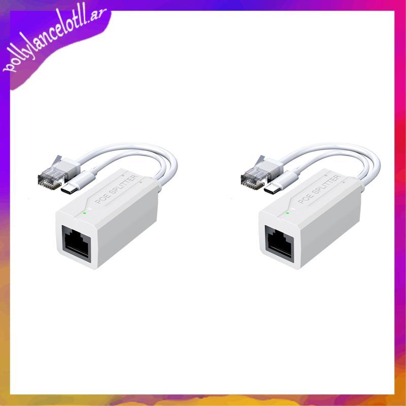 [BSAR] 2X Divisor PoE USB Tipo C De 100 Mbps De 48 V A 5 Para Varias ...