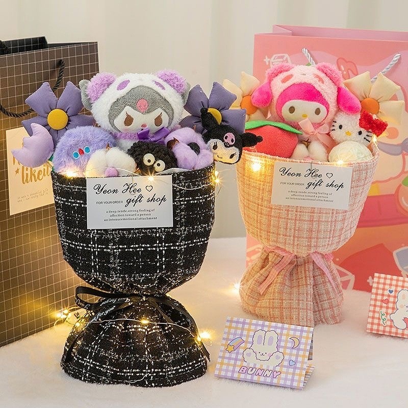 Kawaii Sanrio Kuromi Ramos De Muñecas De Peluche Corazón Lindo ...
