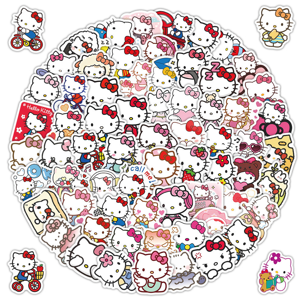 Hello Kitty 85 Piezas Hola Stickers-Lindas Calcomanías De Dibujos ...