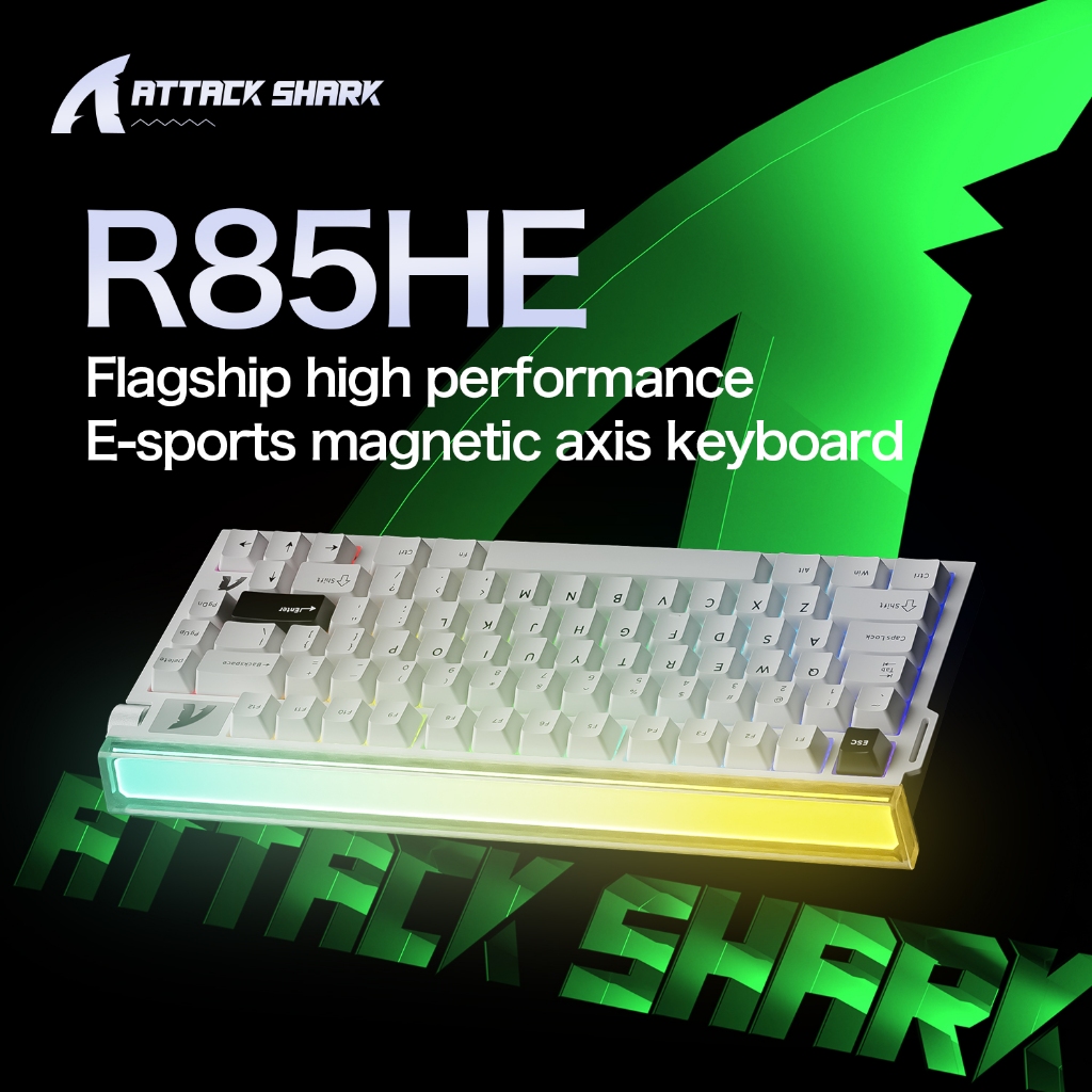 El teclado mecánico de juego Attack Shark R85 HE, con RGB neón, gatillo ...